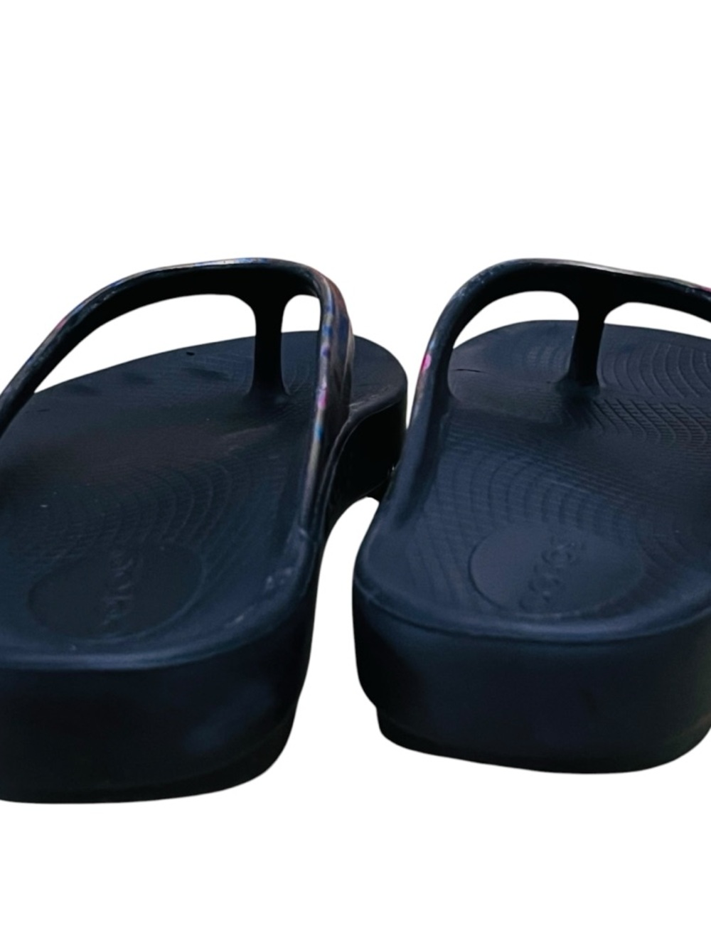 OOFOS Women's OOlala Recovery Flip Flop Sandal Limited Black Canyon Print Sz 9 - Picture 7 of 9